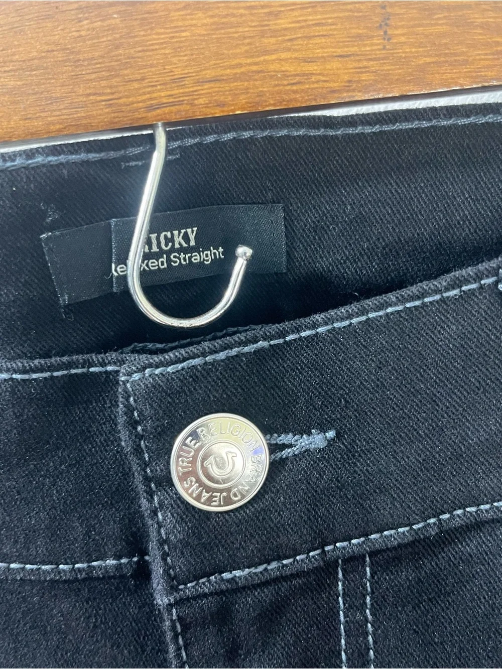 True Religion Ricky SN Flap Relaxed Straight Jeans Men’s 34 34x32 Black NWT